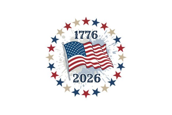 1776 Flag Badge: Graphics for Crafts & Sales