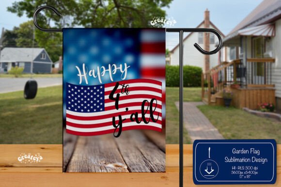 4th of July Garden Flag Png: Crafts & Graphics