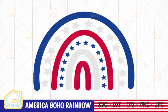America Boho Rainbow Flag: Graphics for Crafts