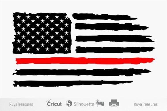 American Distressed Flag Firefighter