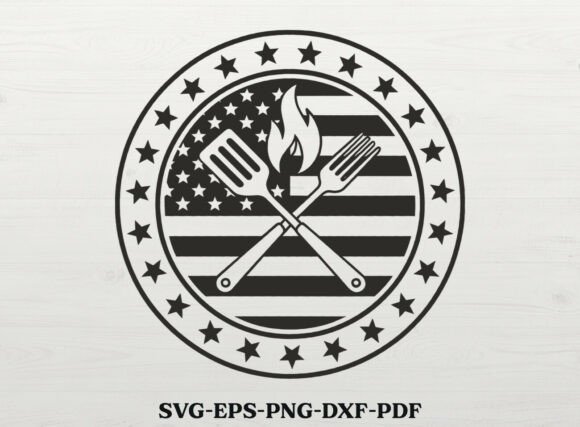 American Flag BBQ Dad SVG: Crafts & Graphics