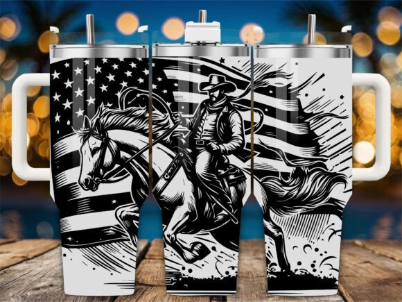 American Flag Cowboy: Bold Crafts Graphics