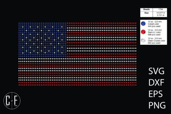 American Flag Rhinestone Template: Crafts & Graphics