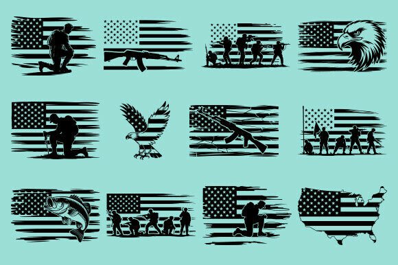 American Flag SVG Bundle for Crafts & Graphics