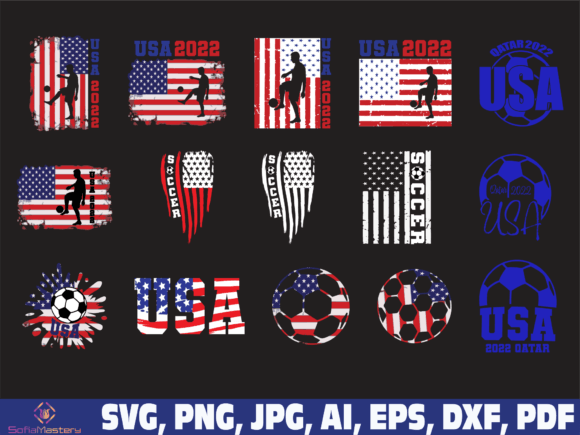 American Soccer Ball USA Flag Graphics and Crafts