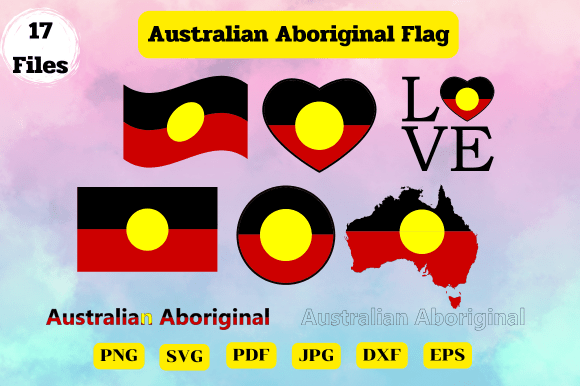 Australian Aboriginal Flag SVG Bundle for Crafts and Graphics