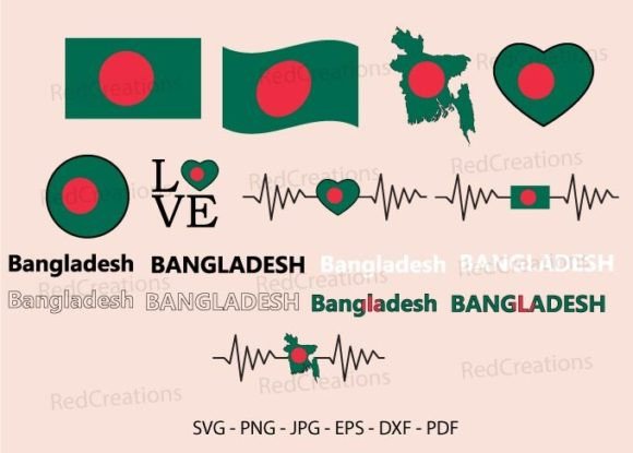 Bangladesh Flag Bundle: Graphics for Crafts & Brands