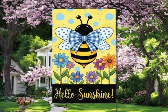 Bee Garden Flag Graphics for Crafts & Branding