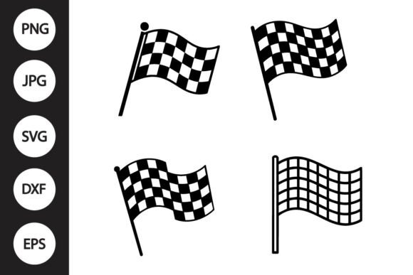 Checkered Racing Flag SVG for Graphics and Crafts