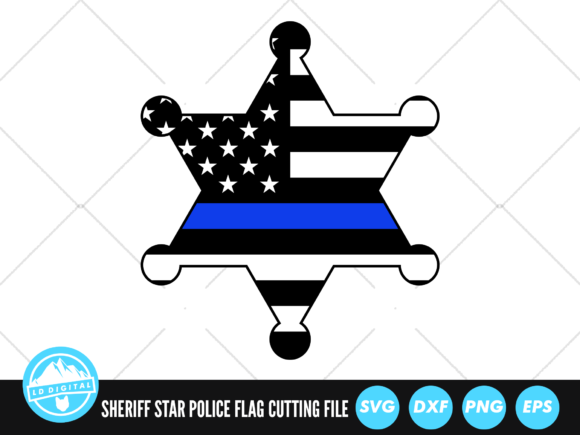 Deputy Sheriff Badge Police Flag SVG for Crafts and Graphics
