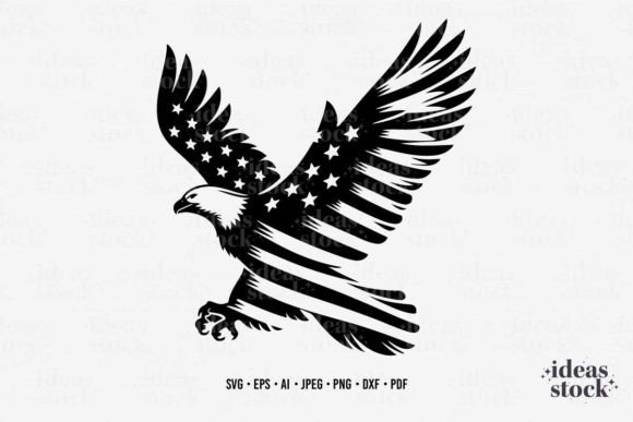 Eagle with USA Flag Svg: Graphics for Crafts
