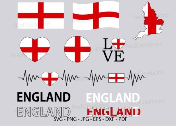 England Flag Bundle: Graphics for Crafts & Sales