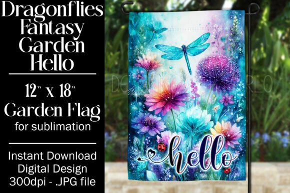 Fantasy Dragonfly Graphics for Crafts & Branding