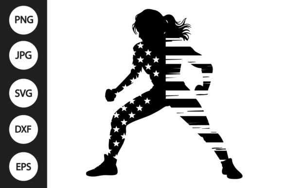 Female Wrestler Flag SVG for Crafts & Graphics