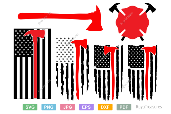 Firefighter Axe Flag: Bold Graphics for Crafts