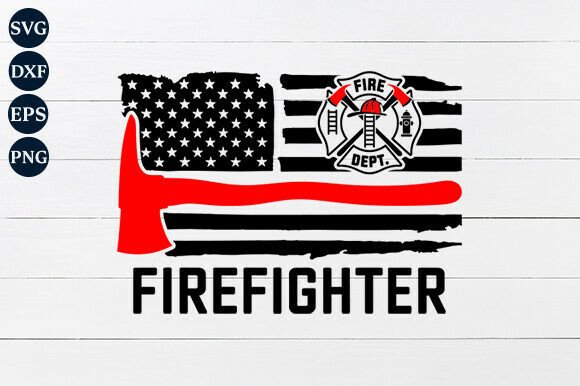 Firefighter Flag SVG for Crafts and Graphics