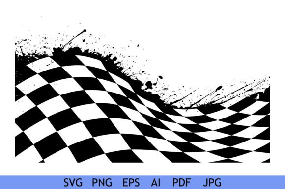 Grunge Racing Flag Vector for Crafts & Graphics