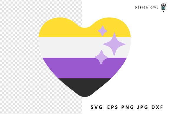 Non Binary Flag Heart: Essential Graphics for Crafts