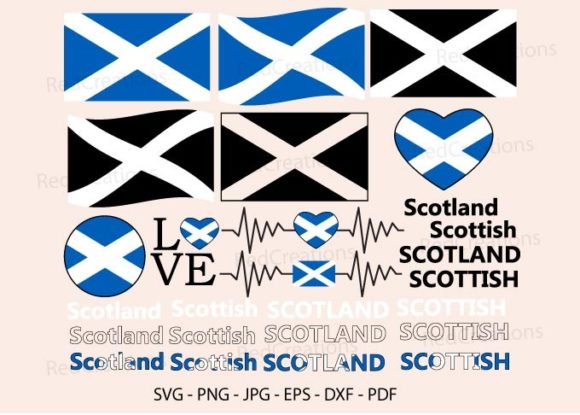 Scotland Flag Bundle Svg, Graphics and Crafts
