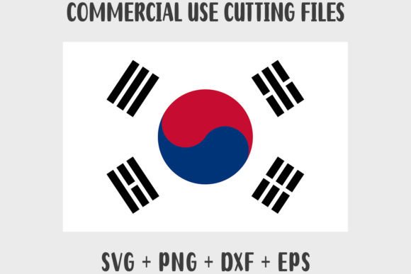 South Korea Flag SVG Original Colors Graphics for Crafts