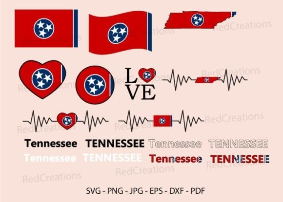 Tennessee State Flag Bundle: Graphics & Crafts