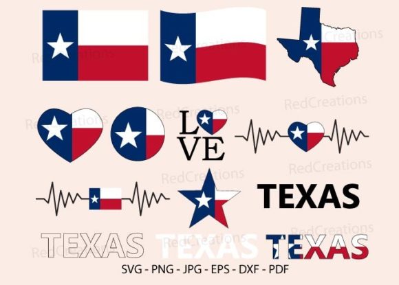 Texas Flag Bundle: Graphics for Crafts & Branding