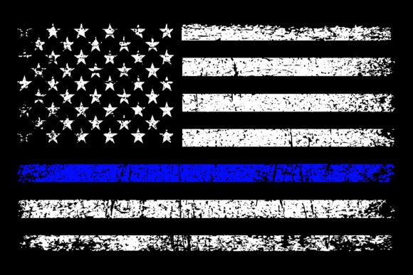 Thin Blue Line Flag: Graphics for Crafts & Branding