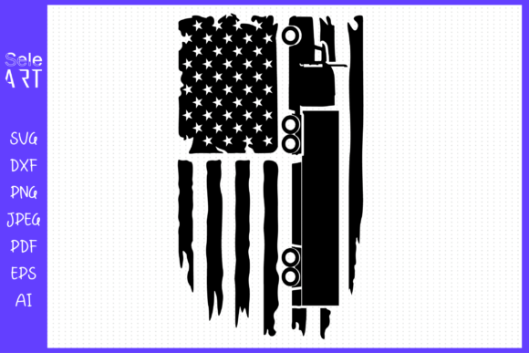 Truck Driver USA Flag: Graphics for Crafts