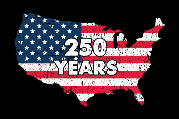 USA 250 Years Distressed Flag: Graphics for Crafts
