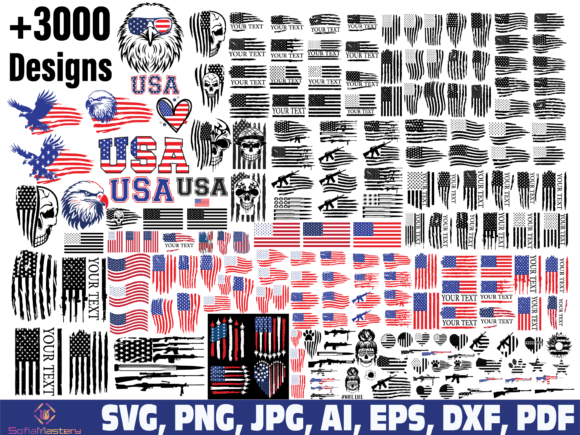 USA Flag Eagle Graphics for Crafts & Web Design