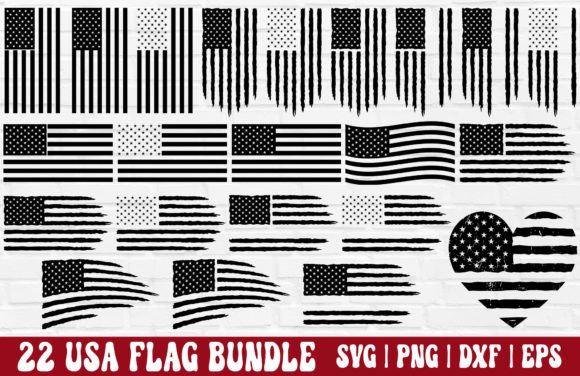 USA Flag SVG PNG Bundle: Graphics for Crafts