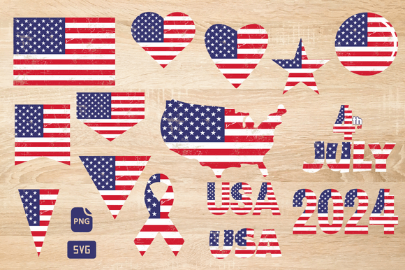 Vintage American Flag Designs: Graphics for Crafts