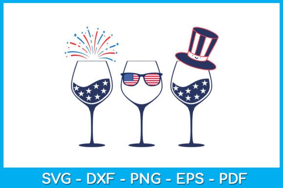 Wine Glass American Flag 4th of July SVG: Graphics and Crafts for Seasonal Design